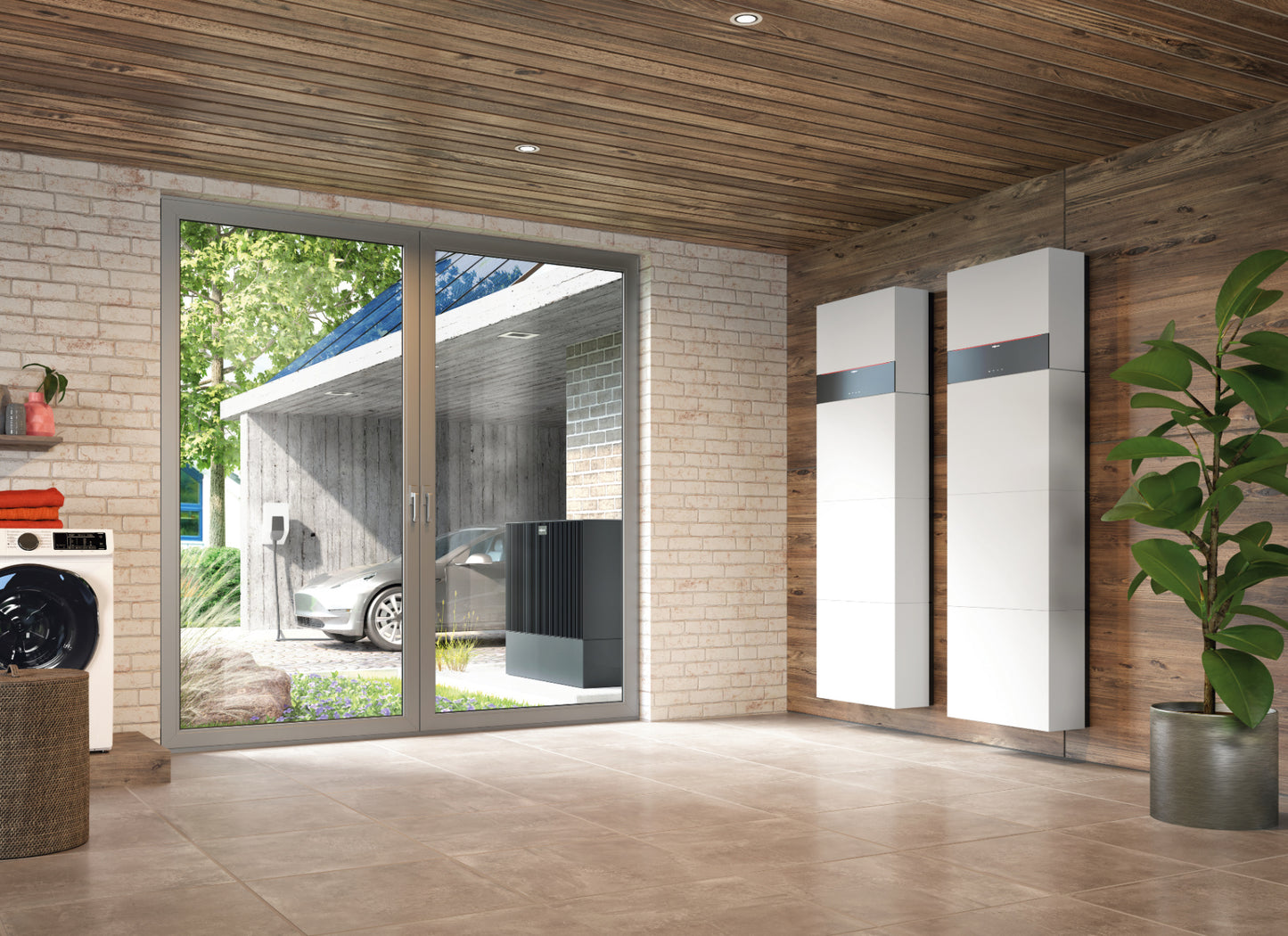 Vitocharge VX3 2er-Kaskade in moderner Wohnraum-Installation